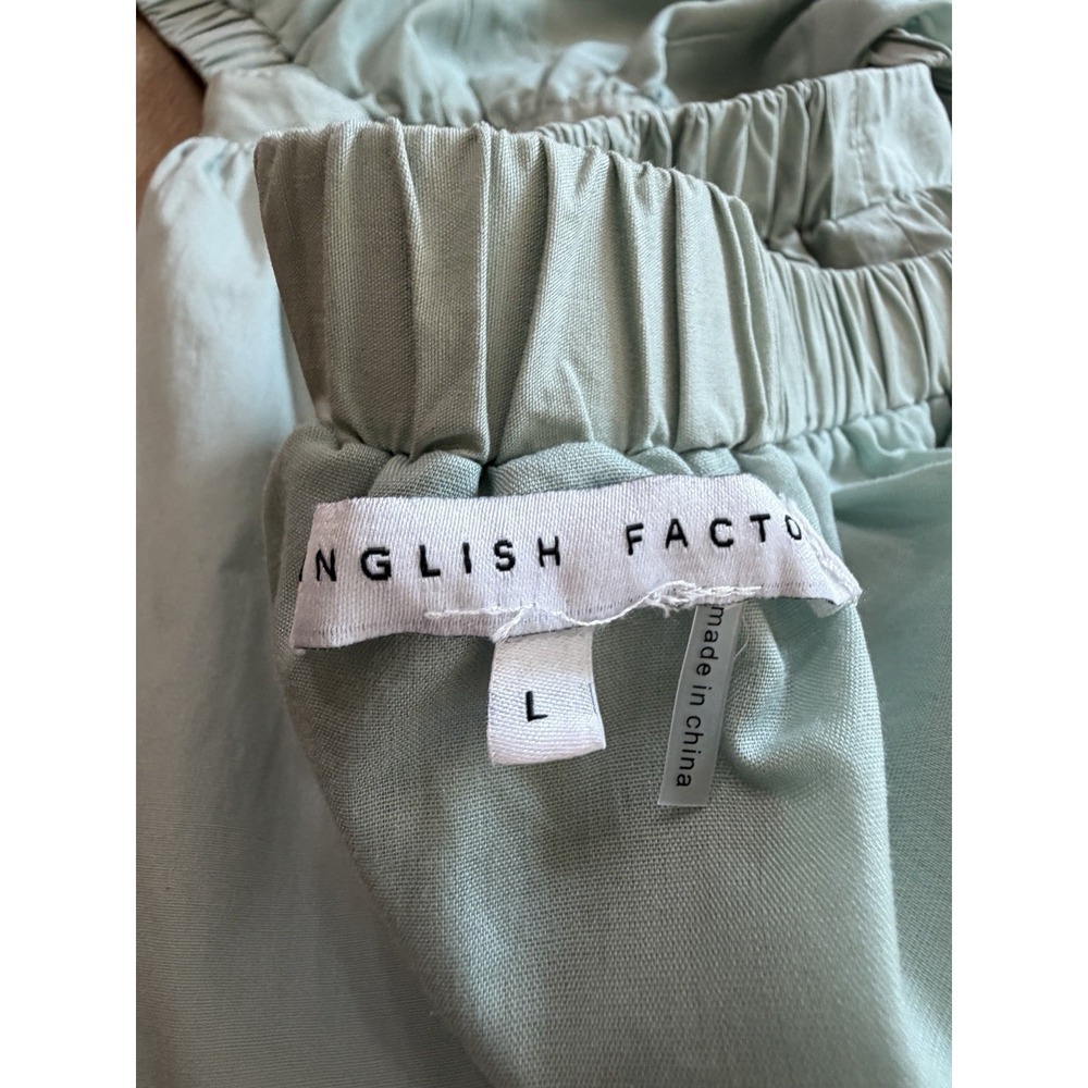 English Factory Backless Cotton Maxi Dress Large Light Sage Green - Picture 14 of 14
